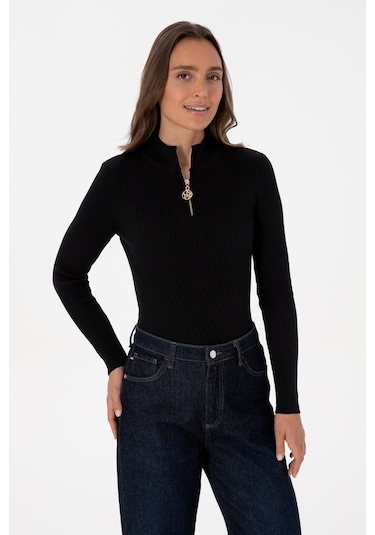 U.s. Polo Assn. Kadın Siyah Kazak /triko 50316869-vr046 Siyah