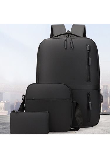 Createtech Yönetici Sırt Çantası - Profesyonel İş Dizüstü Çantası - Büyük Kapasite Siyah