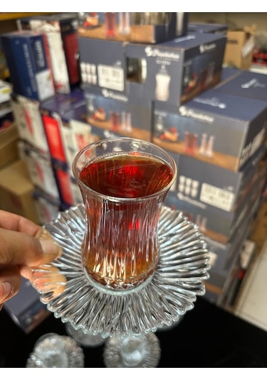 Çeyizci Çarşı 12 Parça Elysia Ithal Kaveh Çay Seti Şeffaf