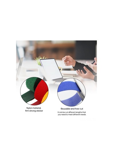 Yaozixa Nylon Kablolu Organizer 15mmx1.5m Beyaz, Kabloları Düzene Sokmak İçin Bant, Sargı Ve Çabuk Sabitleme Özelliği