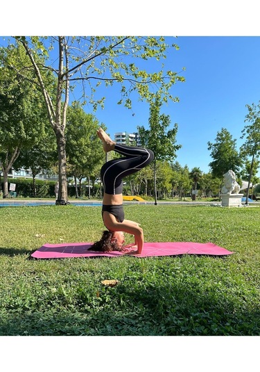 Geborgenheit Travel Serisi Kauçuk Poliüretan Pilates Yoga Matı Fuşya