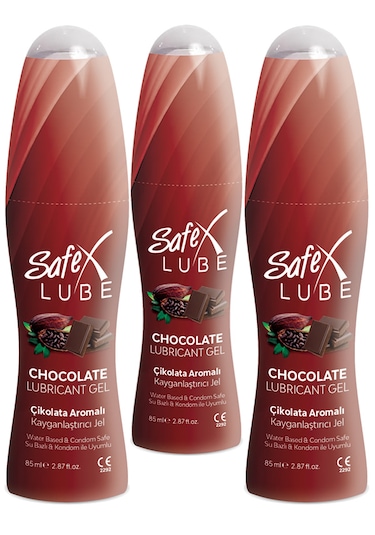 Safex Lube Kayganlaştırıcı Jel Çikolata 85 Ml. 3 Adet