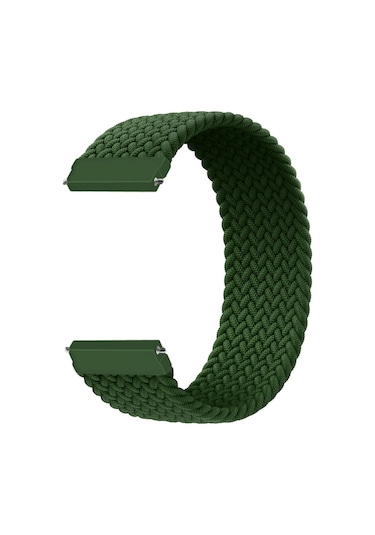 Microcase KY32 Amazfit Bip Lite Watch İçin 135 MM Hasır Örgü Kordon Kayış Yeşil
