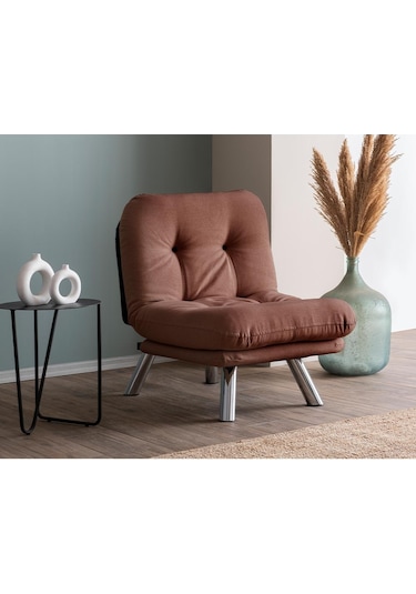 Pafu Hippo Tekli Yataklı Koltuk Keten - Açık Kahverengi Açık Kahverengi