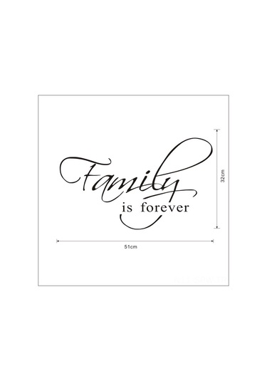 Maiyame Family Kalıcı Duvar Sticker, Ev Dekorasyonu, Kolay Kullanım, 51cmx32cm Siyah, Dayanıklı Malzeme, Ev İçi Zenginleştirici Diğer