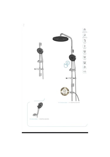 İsaoğlu Yapı Duş Sistemi Tepe Yağmurlamalı Batarya Dahil Set Oval Yuvarlak Robot Duş Başlığı Komple Set Diğer