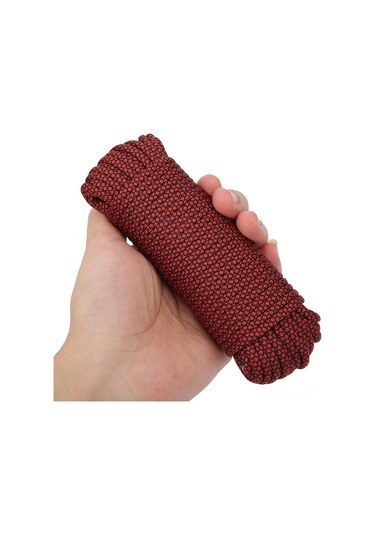 Yunboo 20m 9 Çekirdekli Askeri Standardı Parakordon, Dış Mekan Kurtarma, Çadır Sabitleme, Yük Bağlama, Dayanıklı Poliester, 292kg Yüke Dayanır - Kırmızı Renk Çok Renkli