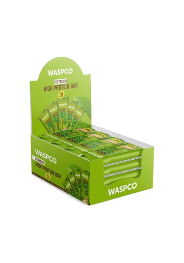 Waspco Yüksek Protein Bar - Antep Fıstıklı 50g X 12 Adet