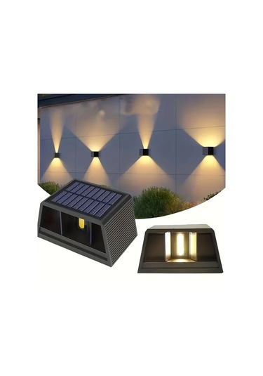 Xuweiwei 2 Adet Sıcak Işık Güneş Led Duvar Lambası Ayarlanabilir Aydınlatma Dış Mekan Bahçe Teras Modern Villa Peyzaj Işığı