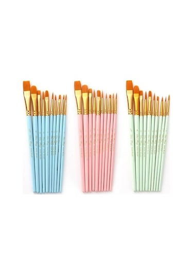 Willowhaven Zhuting 2'li Set, Multifonksiyonlu Mat Naylon Yün Suluboya Fırça, Yeşil, Sanbuyos, Ahşap Kalemlik, Metal Nozullu