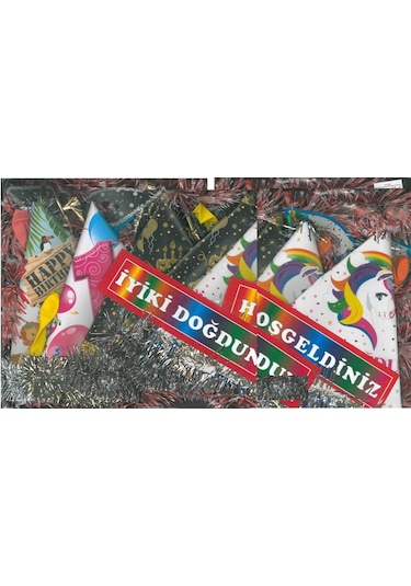 Nedi Paket Süs Takım Doğum Günü Şeffaf Kutulu Büyük Set