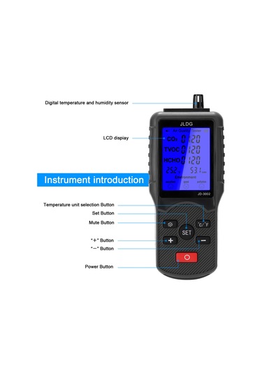 Usb Kablolu Çok Fonksiyonlu Hava Kalitesi Test Cihazı Çok Renkli