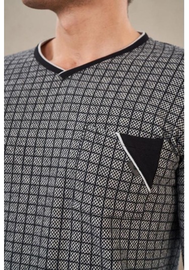 Pjs 23710 Erkek Jakarlı Pijama Takım 001