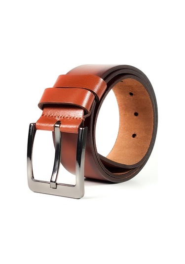 Mergenshoes Taba Hakiki Deri Erkek Kot Pantolon Kemeri Ka02 001