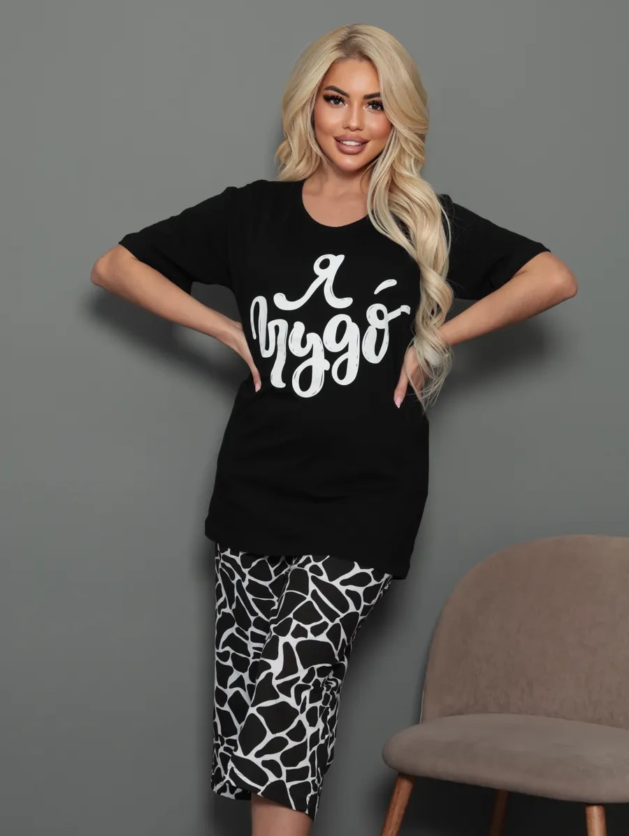 Saratex Büyük Beden Kapitone Şortlu Pamuklu Pijama Takımı 387837854 Beyaz