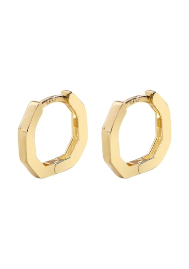 Goldkupe 14 Ayar Altıgen Minik Halka Altın Küpe 1,02 Gr-3018