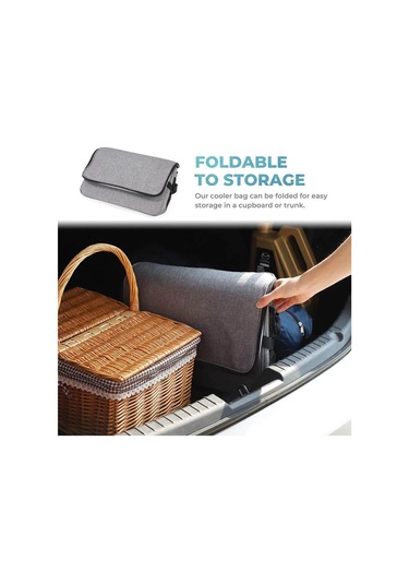 Jialan 35l Büyük Kapasiteli Katlanabilir Soğutucu Çanta gri Gri