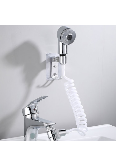 Padalink Dus Banyo Seti, 2 Seviye Ayarlı Duş Başlığı, Fişi Dönüştürücü, Bağlantı Borusu Ve Ahşaplı Ekipmanlar Abs Malzeme, Gümüş Renk