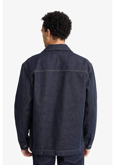 Defacto Relax Fit Düğmeli Jean Ceket F8292ax25aunm34 Mavi