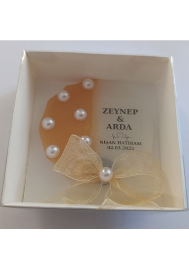 Nişan, Kına, Nikah, 15 Adet Magnet Gold-beyaz