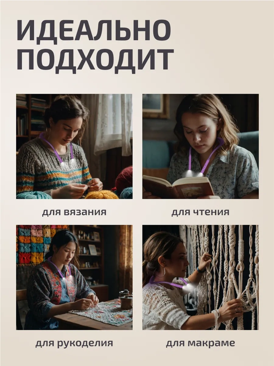 Roma Kablosuz Boncuklu El İşi İçin Boyun Lamba 436130976 Violet