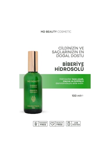 Md Beauty Biberiye Hidrosolü Dökülme Karşıtı Ve Hızlı Saç Uzatma Etkili Saf Saç Toniği 100 Ml