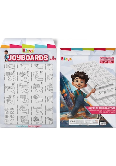 Btoys Joyboards Türkçe Alfabe, İngilizce Alfabe, Rakamlar 3 Adet