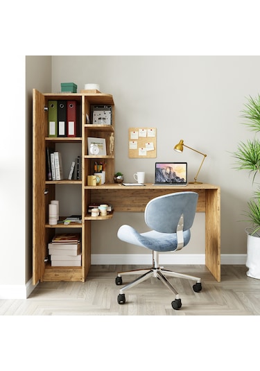 Roma Raflı Çalışma Masası , Çalışma Ofis Masası Sol Atlantik Çam
