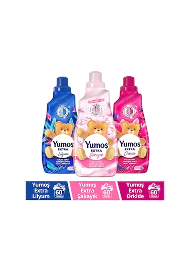 Yumoş Orkide + Lilyum + Şakayık Çamaşır Yumuşatıcısı 3 x 1440 ML