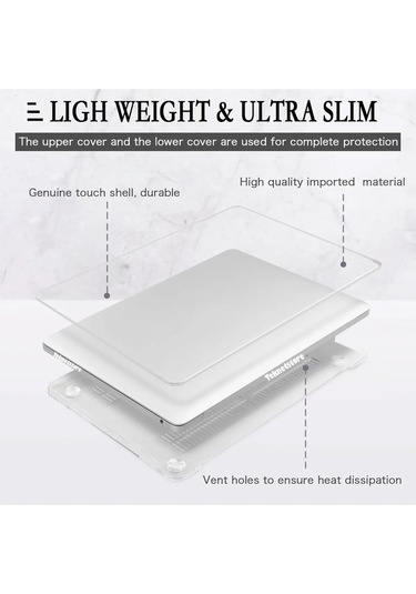 Macbook Uyumlu Pro 14 İnç M4/pro/max A3401 A3112 A3185 Uyumlu Şeffaf Kılıf Koruyucu Parlak Kapak Şeffaf