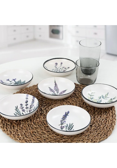 Keramika 18938/43 Çiçek Bahçesi Halka Çerezlik Sosluk 6 Adet 13 CM