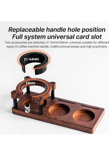 Ulzyvf Ahşap Espresso Presleme İstasyonu, 51-58mm Portafiltre, Kaymaz Ayaklı, Yükseklik Ayarlı, Ev-bar Diğer