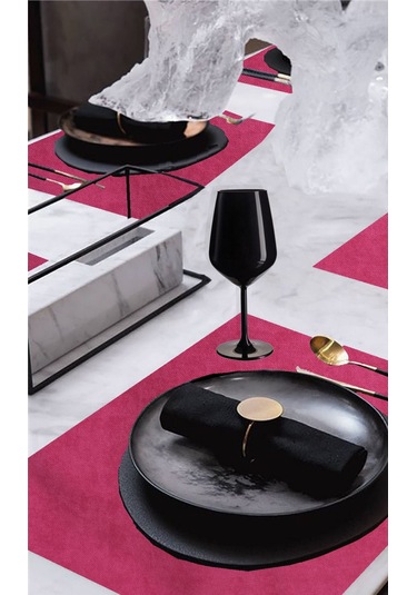 6'lı Kadife Dokulu Servis Peçetesi Fuşya