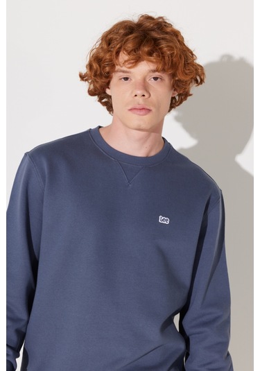 Regular Fit Normal Kesim %100 Pamuk Bisiklet Yaka İçi Polarlı İndigo Sweatshirt L81IRY315 İndigo