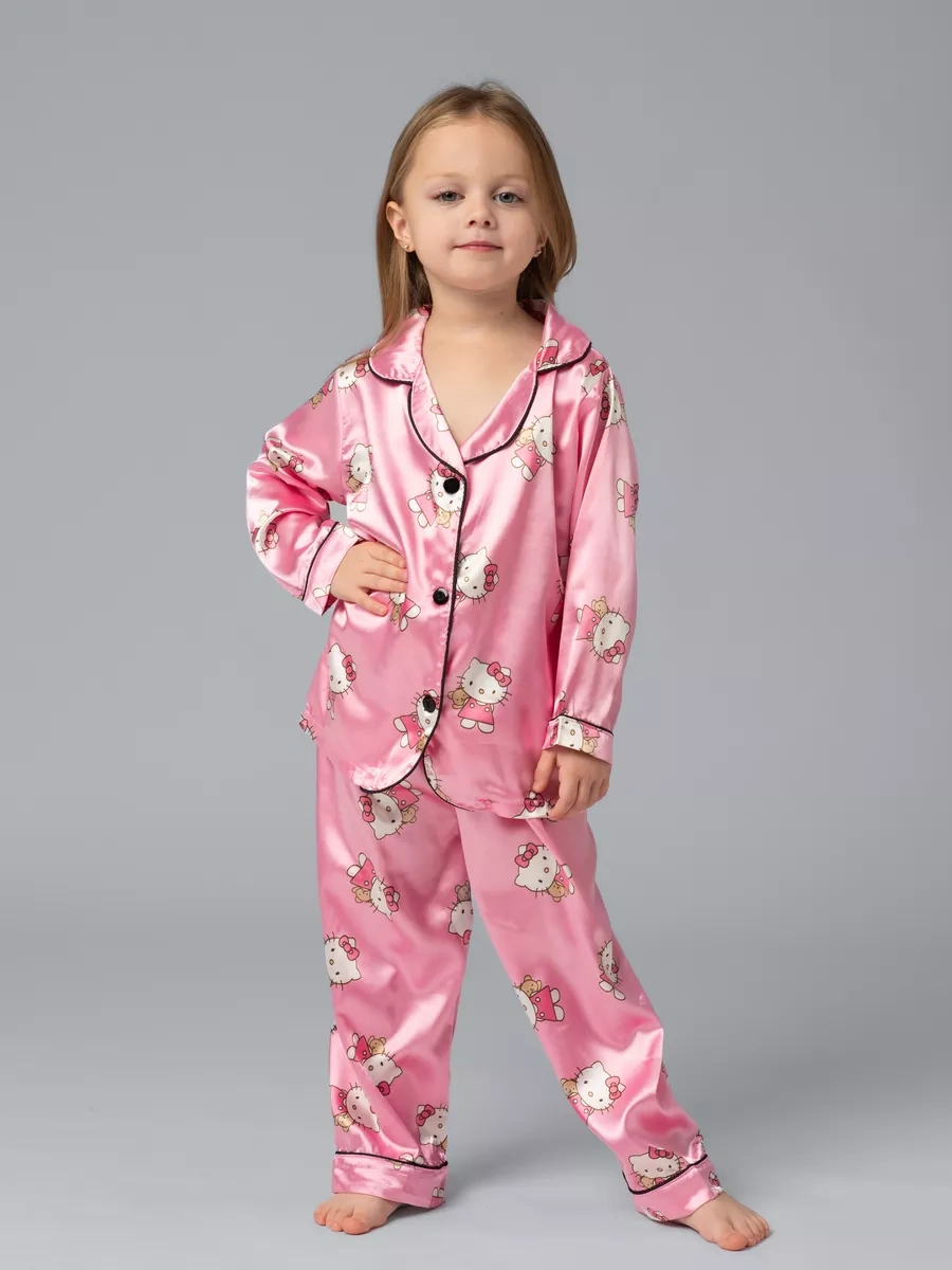Kids Laugh Hello Kitty Pantolonlu Çocuk İpek Pijam 182665605 Pembe