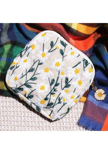 Fochsia 1 Adet 2 Renk Seçenekli Işık Rengi Şık Büyük Kapasiteli Hijyenik Ped Çantası - Portatif Sevimli Cep Düzenleme Çantası Açık Renk