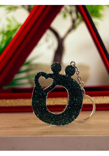 Harfli Anahtarlık Epoksi Kişiye Özel Yapım El Yapımı Harf Anahtarlık Kalp Model Özel Tasarım Hediyelik Ürün Kalp Desenli Simli Anahtarlık Bej