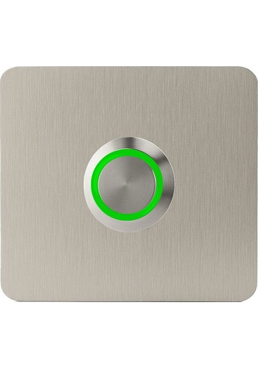 Lockway Z402y Paslanmaz 304 Kare Zil Butonu 60x60mm Yeşil Led