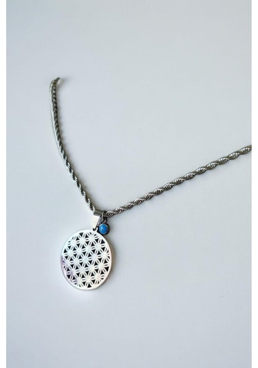 Yaşam Çiçeği Çelik Kadın Bijuteri Kolye Gold - Gümüş