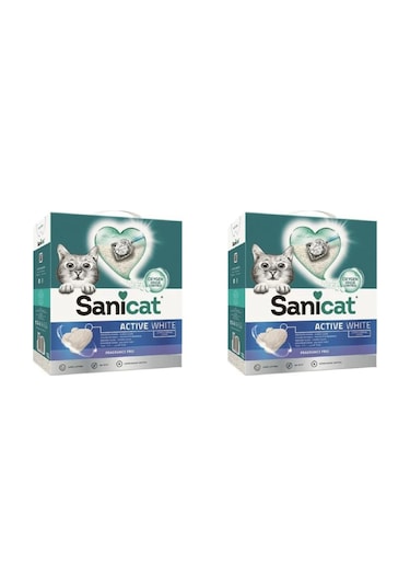 Sanicat Active White Kokusuz Topkalanan Kokusuz Kedi Kumu 6 L X 2 Adet