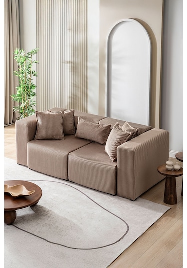 Katt Ekstra Rahat İskeletli 2 Li Koltuk 10 Renk Bej