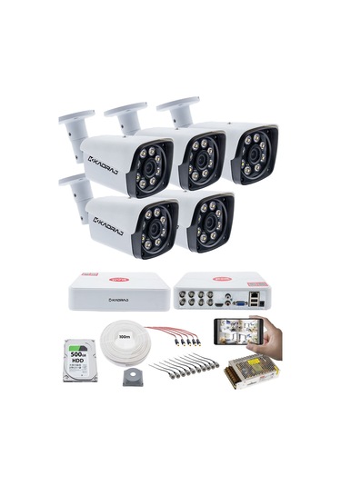 5 Kameralı Set - 5mp Sony Seculensli 1080p Kdj-5s-8w-m-v1