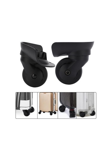 Geeroyoo A53 Siyah Valiz Tekerlekleri - Pp+pet Malzeme, Sessiz Ve Dayanıklı, 2 Adet Tamir Aksesuarı İle 8 Vida
