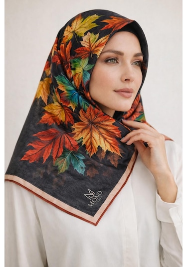 Soft Pamuk Eşarp-06109 Siyah-kiremit