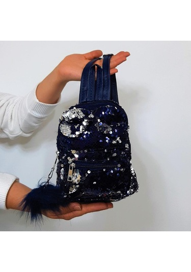 Fiyra Crn Lacivert Pullu Kız Çocuk Sırt Çantası 16cmx20cmx10cm Lacivert