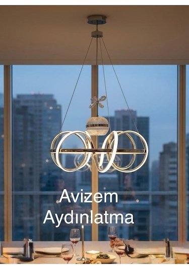 3 Renk Tek Toplu Kuzey Yıldızı Lüx Sarkıt Avize Altın - Gold