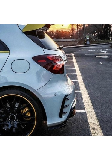 Novahub Mercedes Benz W176 A200/250/260/45 İçin Arka Tampon Spoiler Difüzör Kanalları Siyah 2 Adet