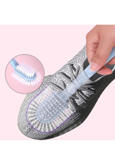 Suntek Ayakkabı Temizleme Fırçası, Uzun Saplı Temizleyici, Pembe