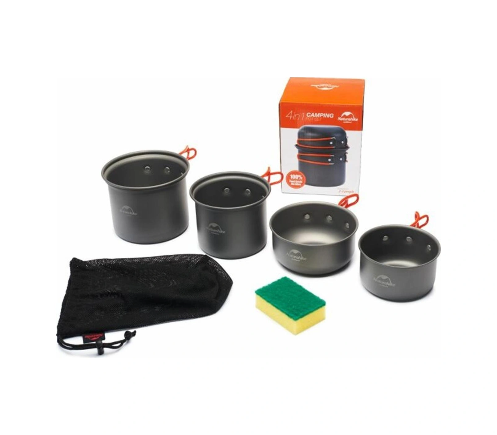 Naturehike 4 In 1 Kamp Yemek Seti Gri