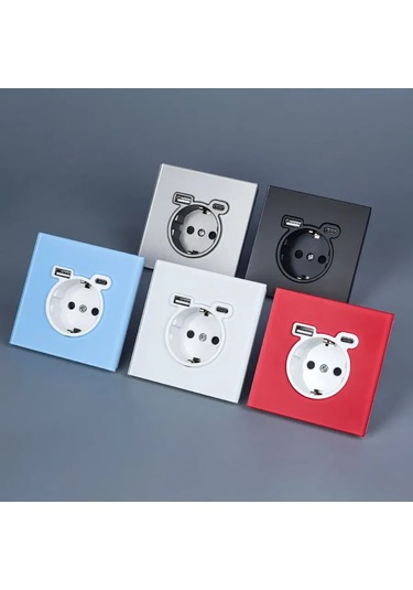 Southtrade Tek Prizli Usb Ve Type-c Özellikli Siyah Elektrik Prizi. 418051496 Usb Ve Type-c Prizli